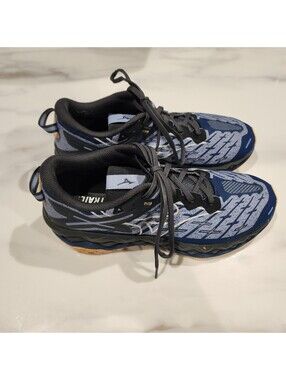 Mizuno Wave Running Shoes Men’s Size 9.5 Blue Black Athletic Sneakers